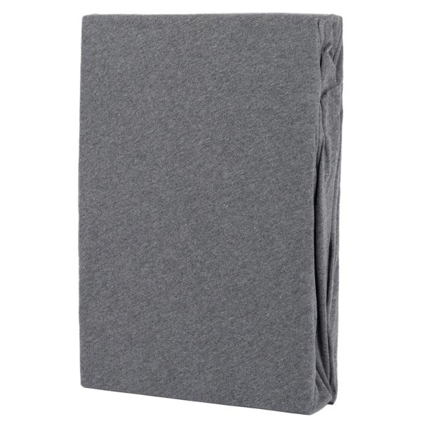Premium Jersey Melange Fixleintuch - 100% Baumwolle, anthrazit, 140-160x200+30cm - Öko-Tex Standard 100 - atmungsaktiv, rundumgummizug, waschbar