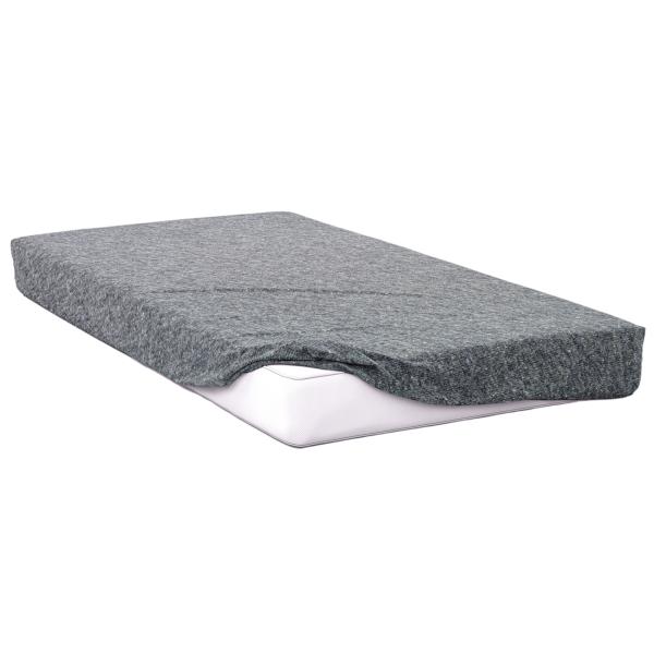 Premium Jersey Melange Fixleintuch - 100% Baumwolle, anthrazit, 140-160x200+30cm - Öko-Tex Standard 100 - atmungsaktiv, rundumgummizug, waschbar