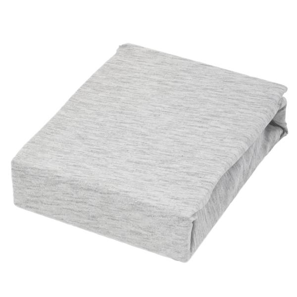 Premium Jersey Melange Fixleintuch - 100% Baumwolle, atmungsaktiv, hautfreundlich, Öko-Tex Standard 100 - Silber, 180-200x200-220+40 cm, waschbar bis 60 °C