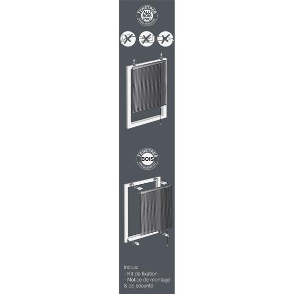 Jalousie aus Aluminium, mit Schnurzug und Wendestab, silber, 90 x 180 cm