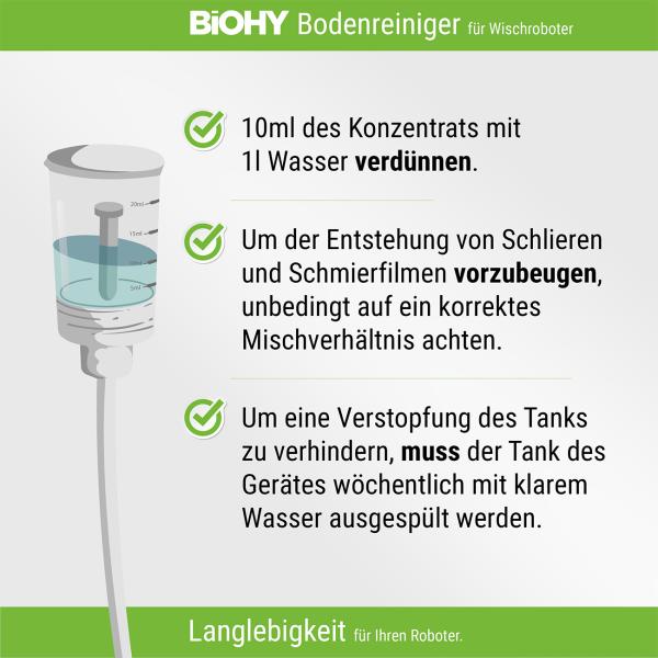 Effektives Bodenreiniger Konzentrat für Wischroboter, vegan, 1 L, biologisch abbaubar, schnell trocknend, rutsch-hemmend