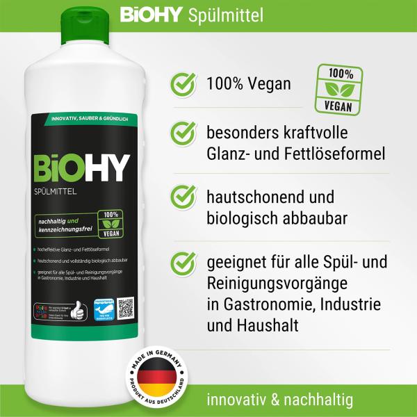Spülmittel-Konzentrat 1 Liter - 100% vegan, pH 8, nachhaltig & kennzeichnungsfrei - Für Gastronomie & Zuhause - Made in Germany