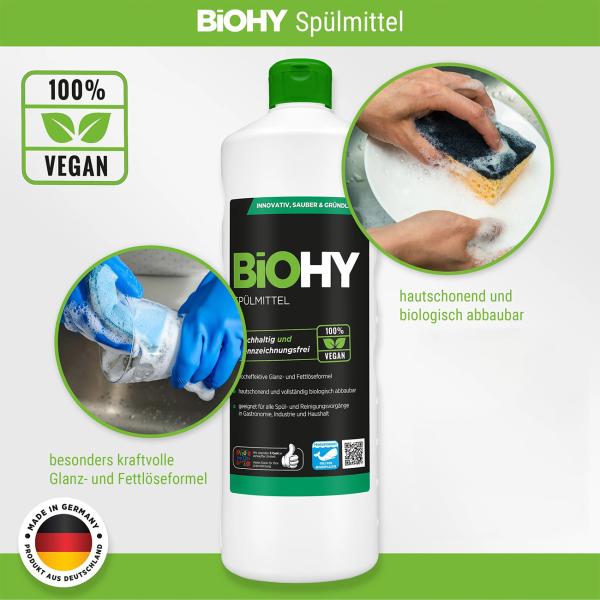 Spülmittel-Konzentrat 1 Liter - 100% vegan, pH 8, nachhaltig & kennzeichnungsfrei - Für Gastronomie & Zuhause - Made in Germany