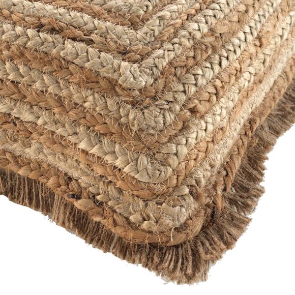 Jute Kissenhülle 45x45 cm - Ethno-Design für Sofa & Lounge - Baumwoll-Rückseite mit Fransen & Reissverschluss - Langlebig & pflegeleicht