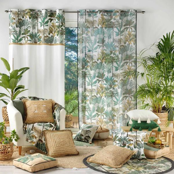 Jute Kissenhülle 45x45 cm - Ethno-Design für Sofa & Lounge - Baumwoll-Rückseite mit Fransen & Reissverschluss - Langlebig & pflegeleicht