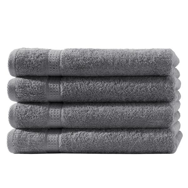 Handtuchset 12-teilig – 4 Gäste-, 4 Hand- & 4 Duschtücher – 100% Baumwolle, Anthrazit, 500g/m² – Kuschelweich, Saugstark, schnell trocknend, elegant
