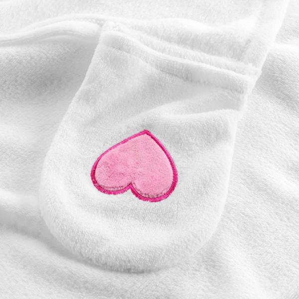 Kinder Einhorn Bademantel aus Flanell - Kuschelweich mit Kapuze im Einhorn-Design & Handschützern - 100% Polyester - 100x120 cm - Waschbar