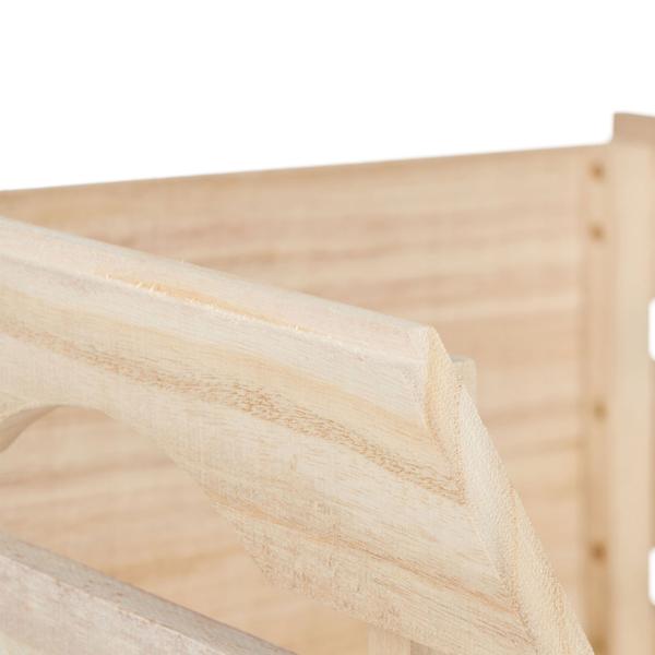Stapelbare Holz-Lagerkisten 3er-Set - Natur-Oberfläche, Paulowniaholz, braun - je 20x27,5x38cm - Ideal für Gemüse, Obst, Spielzeug, Werkzeug