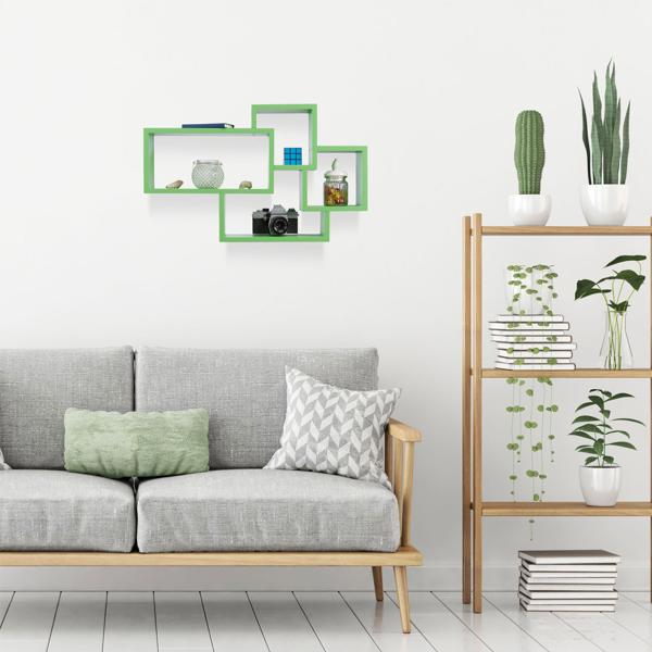 Wandregal zum Aufhängen - Hängeregal aus braunem MDF - 42x69x12cm - Modernes Design - Ideal für Deko, Küche & Bad - Belastbar bis 8 kg