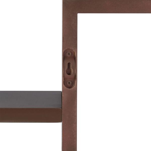 Wandregal zum Aufhängen - Hängeregal aus braunem MDF - 42x69x12cm - Modernes Design - Ideal für Deko, Küche & Bad - Belastbar bis 8 kg