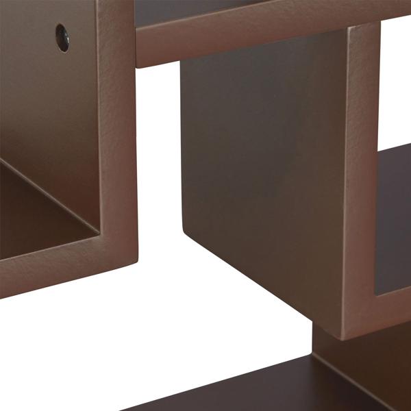 Wandregal zum Aufhängen - Hängeregal aus braunem MDF - 42x69x12cm - Modernes Design - Ideal für Deko, Küche & Bad - Belastbar bis 8 kg