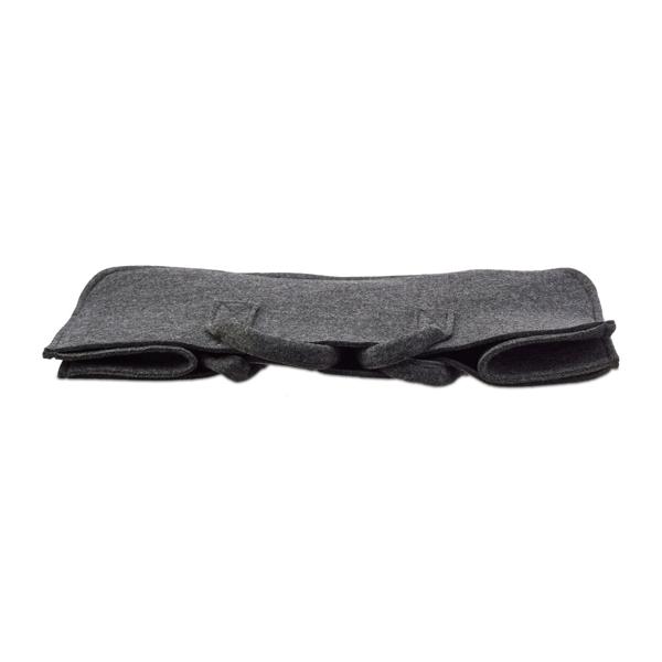Kaminholztasche Filz anthrazit – Robuster Brennholz-Tragekorb mit 2 Griffen für Kamin- & Ofenholz – 25x25x50cm - schonend zu Böden - vielseitig nutzbar