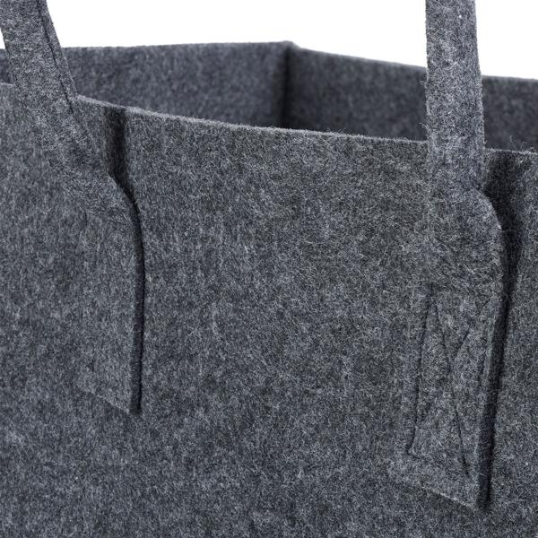 Kaminholztasche Filz anthrazit – Robuster Brennholz-Tragekorb mit 2 Griffen für Kamin- & Ofenholz – 25x25x50cm - schonend zu Böden - vielseitig nutzbar