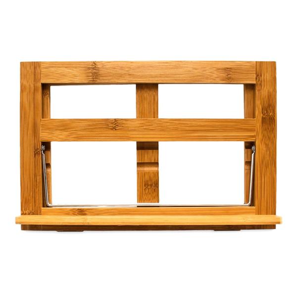 Kochbuchständer Bambus - Leseständer mit 3-stufiger Neigung - Ideal für Rezepte, Notizen & Schneidebretter - 22x33x22.5cm - Ergonomisch für Küche/Büro
