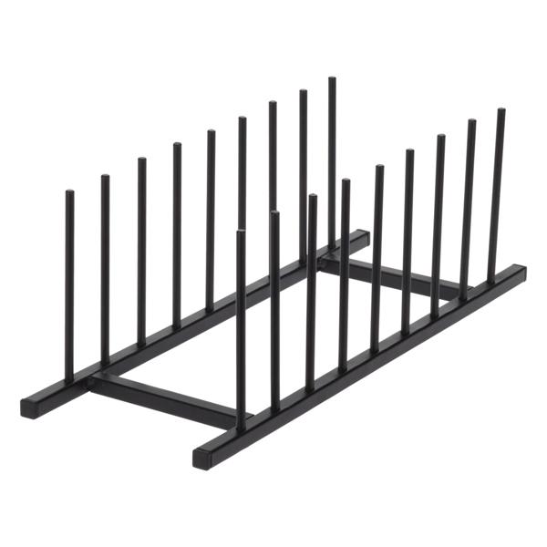 Tellerhalter aus Metall - für 8 Teller - Schwarz - 34,5x12,5 cm - platzsparend, robust & modern - Ideal für Küchenschrank, Buffet & Abtropf-Gestell
