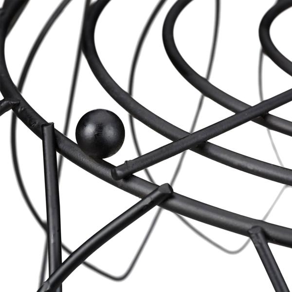 2er-Set Obstkörbe in Blätterform, Obstschalen aus Metall, schwarz, je 13 x 27 cm