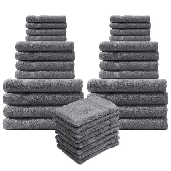 32-teiliges Handtuch-Set Frottee Anthrazit - Weich & Saugstark für Bad & Wellness - 100% Baumwolle, 500 g/m², 60° Waschbar