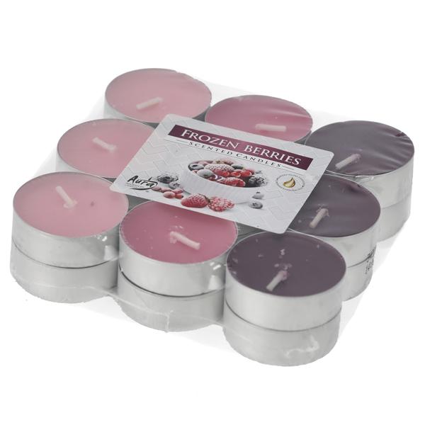 18er-Set Duft Teelichter Frozen Berries - Duftkerzen für gemütliche Atmosphäre - Rosa, Pink & Lila - Ideal für Wohnräume & Geschenk