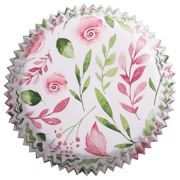Muffinförmchen Rosen 60er-Set - Cupcake Formen Pergamentersatz lebensmittelecht fettdicht - je 5x2,5 cm - Backfest bis 220°C - Made in Germany