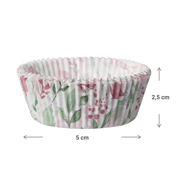 Muffinförmchen Rosen 60er-Set - Cupcake Formen Pergamentersatz lebensmittelecht fettdicht - je 5x2,5 cm - Backfest bis 220°C - Made in Germany