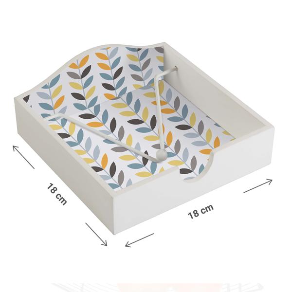 Serviettenhalter Holz - Serviettenspender mit elegantem Pflanzenmuster - 18x18x7 cm - Schützt Servietten - Einfach nachfüllbar - Ideal als Geschenk