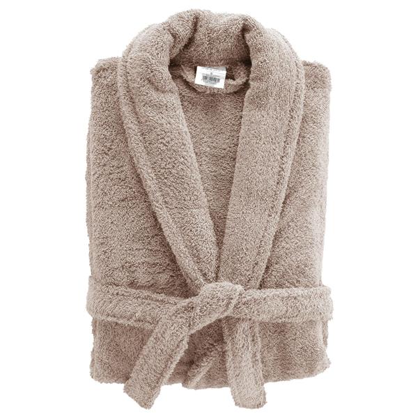 Bademantel Frottee - Saunamantel für Sie & Ihn - Hellbraun, Einheitsgrösse - Weiche Baumwolle, Saugstark, Hautfreundlich, Kragen, Taschen, verstellbar