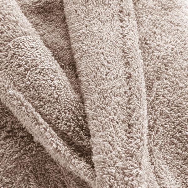 Bademantel Frottee - Saunamantel für Sie & Ihn - Hellbraun, Einheitsgrösse - Weiche Baumwolle, Saugstark, Hautfreundlich, Kragen, Taschen, verstellbar