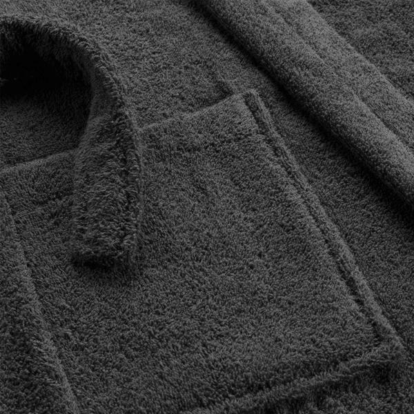 Bademantel Frottee - Saunamantel für Damen & Herren - Dunkelgrau - Einheitsgrösse mit verstellbarer Taille - 100% Baumwolle - Weich, flauschig & saugstark