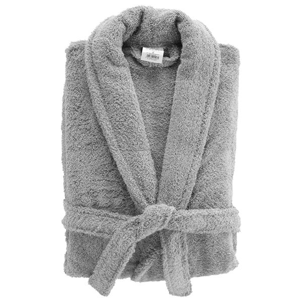 Bademantel Frottee - Saunamantel für Sie & Ihn, luxuriöse Baumwolle - grau, Einheitsgrösse mit verstellbarer Taille - weich, flauschig & saugstark