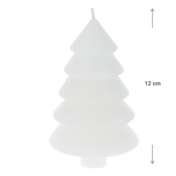 Deko Kerze Tannenbaum 2er-Set - Stimmungskerzen mit Docht, weiss - 12 cm Höhe, Wachs - Edles Wohnaccessoire für Weihnachtsdeko & Romantik