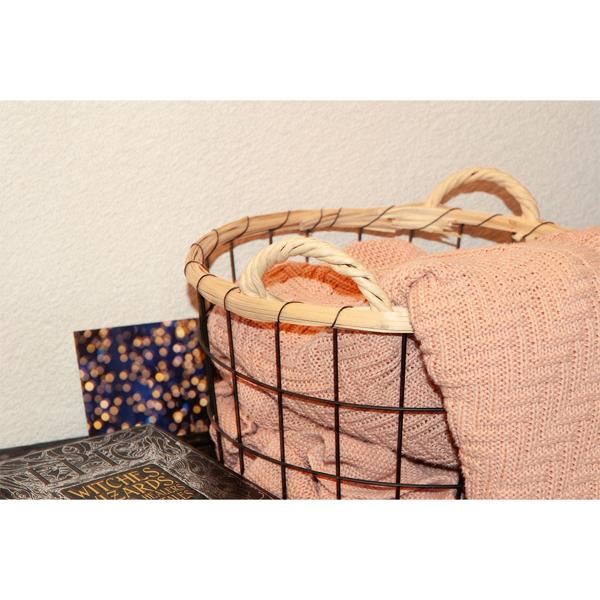 Elegantes 3er-Set Drahtkörbe mit Bambus-Rand, Ø 35/30/26cm – Dekorative & Robuste Aufbewahrungslösung – Moderner Hingucker