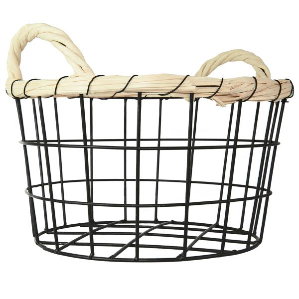 Elegantes 3er-Set Drahtkörbe mit Bambus-Rand, Ø 35/30/26cm – Dekorative & Robuste Aufbewahrungslösung – Moderner Hingucker