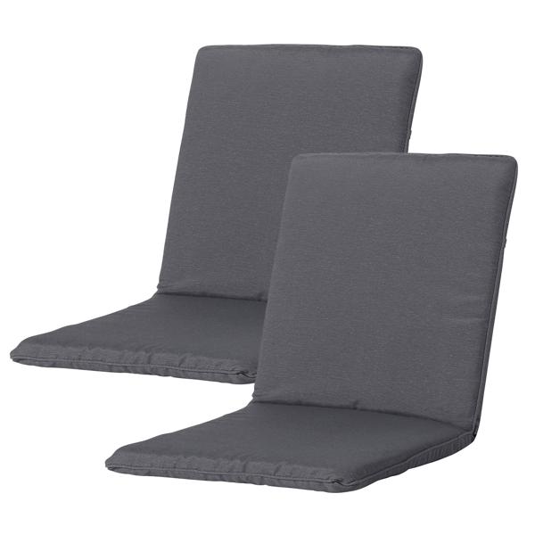 2er Weiche & komfortable Niederlehner-Auflage, 97x49cm, grau – Gartenstuhlkissen für entspanntes Sitzen im Freien, bequeme Polsterung