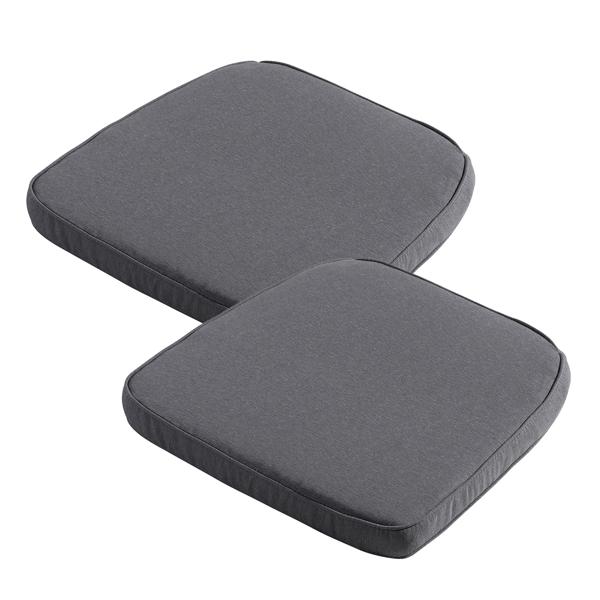 2er Set Bequemes Outdoor-Stuhlkissen (48x48cm, Grau): Komfortables Sitzkissen für Garten- & Essstühle, Made in Europe – für maximalen Sitzkomfort