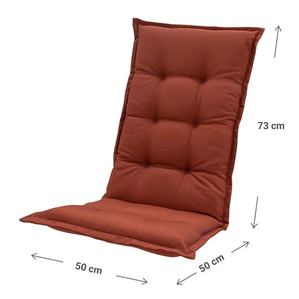 2er Set Extra-Komfort Hochlehner-Auflage, 123x50cm, Terra – Weiches Gartenstuhlkissen, UV-Schutz gegen Verblassen, Made in Europe