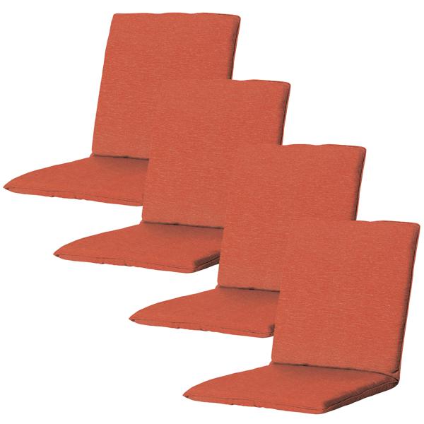 4er Set Elegante Gartenstuhl-Auflage - terra, 97x49 cm – UV Schutz, für Niederlehner, optimale Polsterung & angenehmer Sitzkomfort