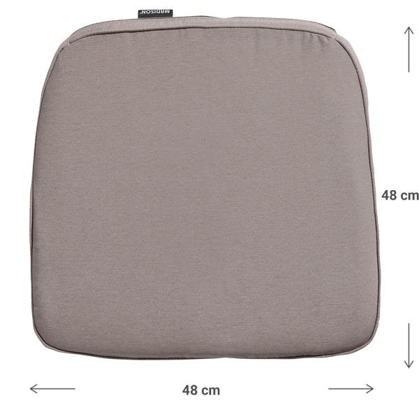Stuhlkissen Outdoor 2er-Set - Bequeme & komfortable Sitzkissen für Garten & Wohnzimmer - Taupe, 48x48 cm - 70% recycelt, UV-Schutz, Made in Europe