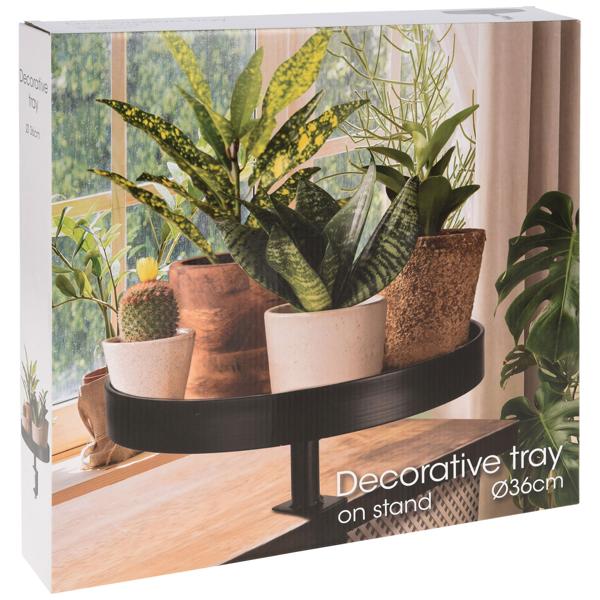 Klemm-Tisch Rund Schwarz Ø36cm - Flexibler Beistelltisch zum Anklemmen für Balkon & Tisch - Metall, wetterbeständig, bis 6.5cm Plattenstärke