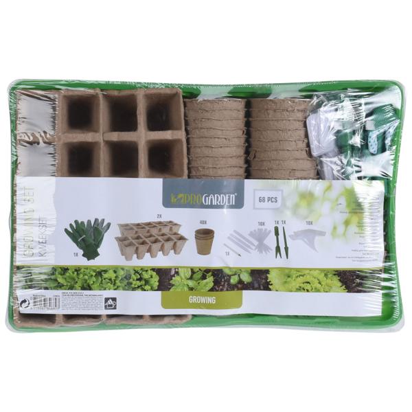 All-in-One Pflanzenanzucht-Set, 68-teilig – Anzuchttöpfe, Schilder, Werkzeug, Handschuhe, Komplettset für Kräuter & Gemüse