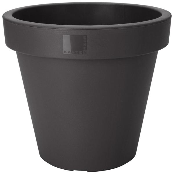 4er-Set Blumentopf Rund anthrazit - Innen- & Aussenbereich - 100% recycelter Kunststoff - Ø 25 cm - Stapelbar - Für gesundes Pflanzenwachstum