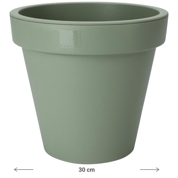 Blumentopf Grün Rund - Pflanztopf Ø 30 cm - 100% Recycelbarer Kunststoff - Innen & Aussenbereich - Stapelbar & Robust - Ideal für Balkon & Terrasse