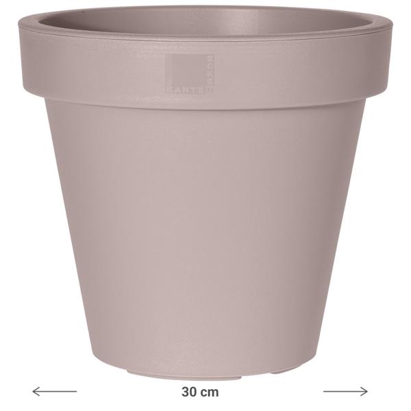 6er-Set Blumentopf rund braun-grau - 100% recycelbarer Kunststoff - Ø 30 cm - ideal für Innen- und Aussenbereich, stapelbar und robust