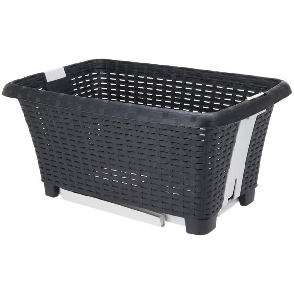 Klappbarer Wäschekorb mit Beinen - Ergonomischer Kunststoff-Wäscheständer für komfortables Arbeiten - Anthrazit/Grau - 60x40x58cm - Platzsparend verstaubar