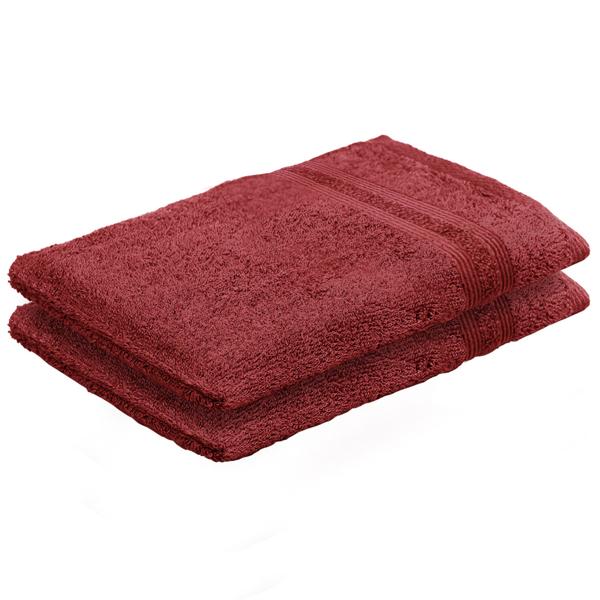 Casativo 2er-Set Waschhandschuhe Bordeaux - 100% Baumwolle, 500g/m² Frottee mit Schlaufe - Saugstark, langlebig, OEKO-TEX Standard 100 - Waschbar 40°C
