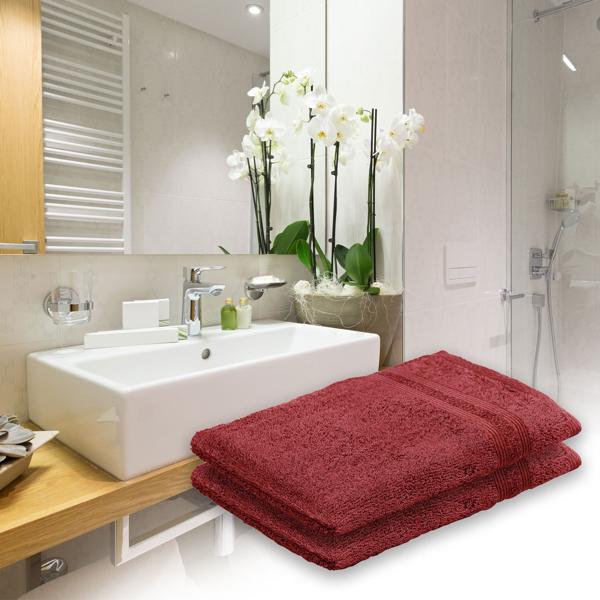 Casativo 2er-Set Waschhandschuhe Bordeaux - 100% Baumwolle, 500g/m² Frottee mit Schlaufe - Saugstark, langlebig, OEKO-TEX Standard 100 - Waschbar 40°C