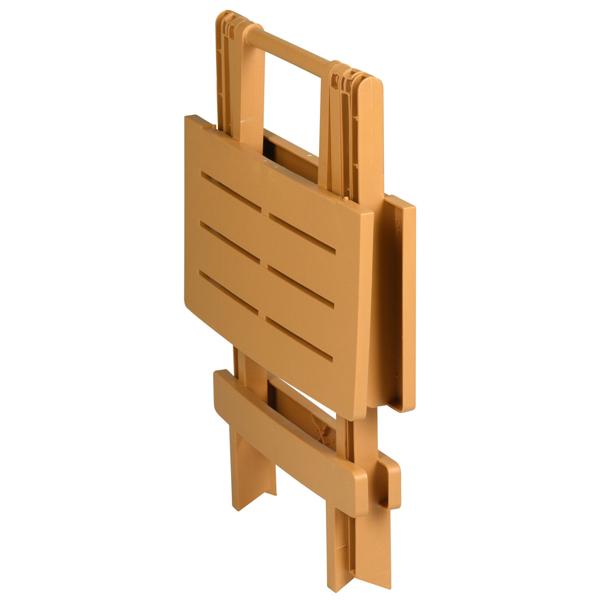Klappbarer Beistelltisch - Garten, Balkon & Camping - Robuster Kunststoff Polypropylen braun - 45x43x50 cm - Wetterfest & Platzsparend