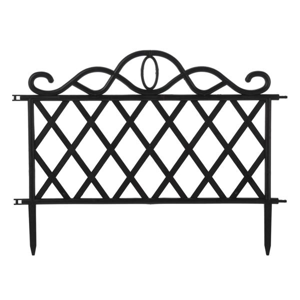 Beeteinfassung Schwarz 48x36 cm - Edles verschnörkeltes Design für Garten & Balkon - Robuste Polypropylen Beetumrandung - Rankgitter