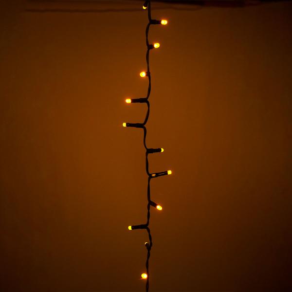 XL LED-Lichtervorhang - 480 warmweisse LEDs dimmbar - 5 Stränge, 2.4m Breite, IP44 für Innen/Aussen - Timerfunktion für Weihnachten, Partys