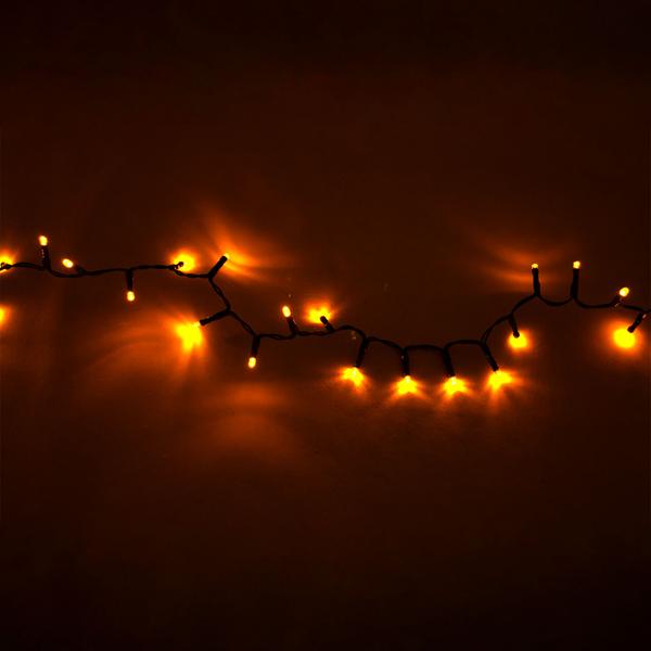 XL LED-Lichtervorhang - 480 warmweisse LEDs dimmbar - 5 Stränge, 2.4m Breite, IP44 für Innen/Aussen - Timerfunktion für Weihnachten, Partys