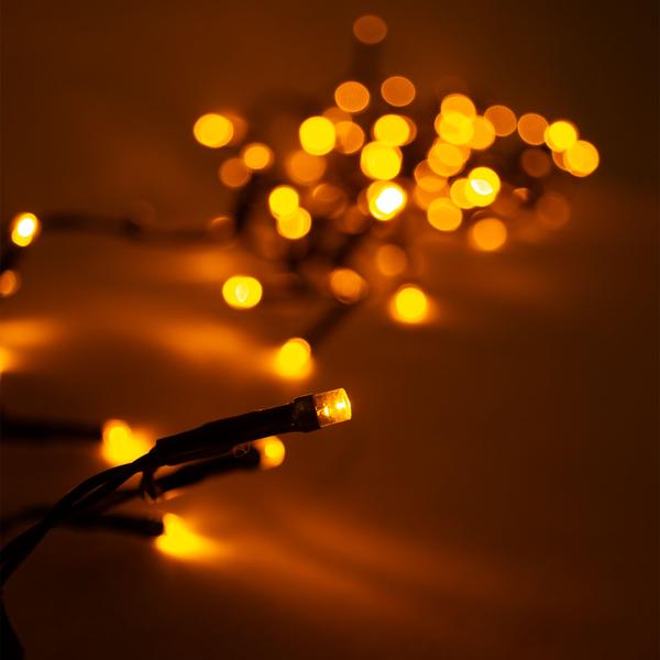 XL LED-Lichtervorhang - 480 warmweisse LEDs dimmbar - 5 Stränge, 2.4m Breite, IP44 für Innen/Aussen - Timerfunktion für Weihnachten, Partys